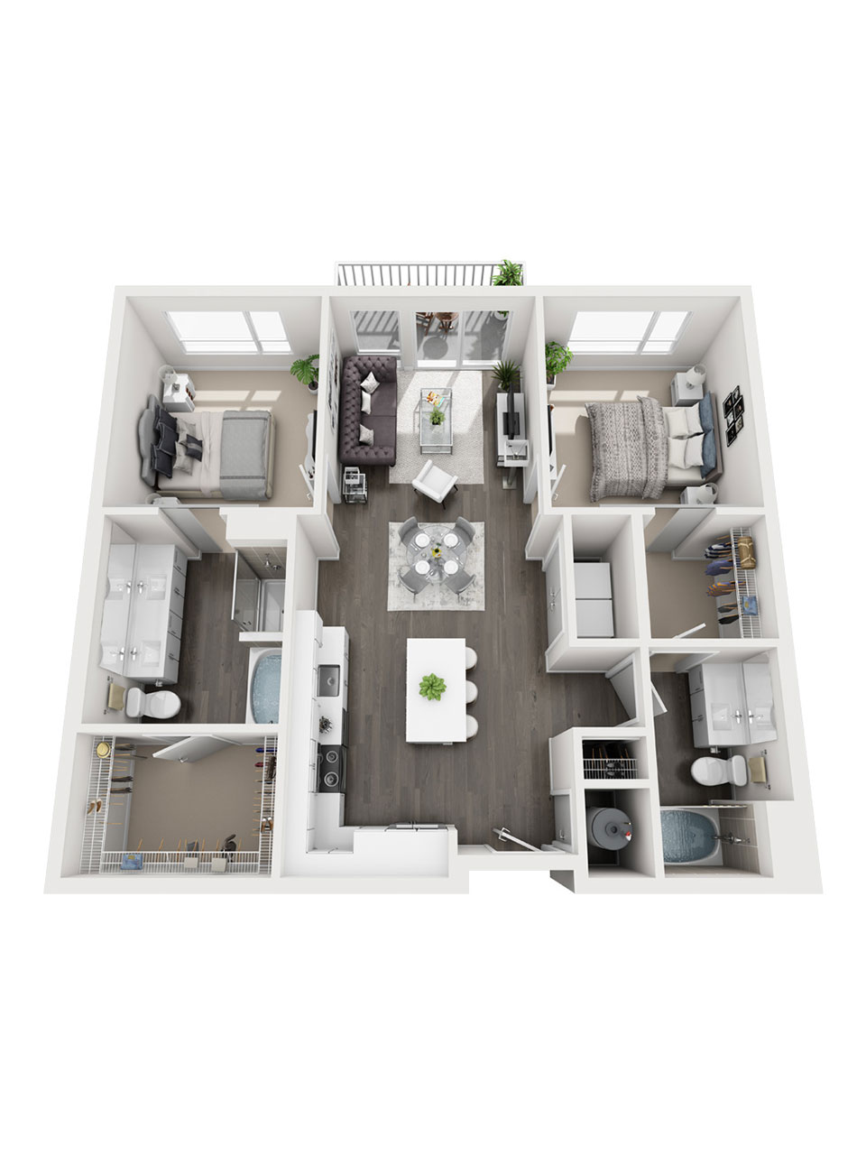 Plan 2 Bedroom – B1 2 Bedroom | 2 Bath | 1101 sq. ft. Plan 2 Bedroom – B1 2 Bedroom | 2 Bath | 1101 sq. ft.
