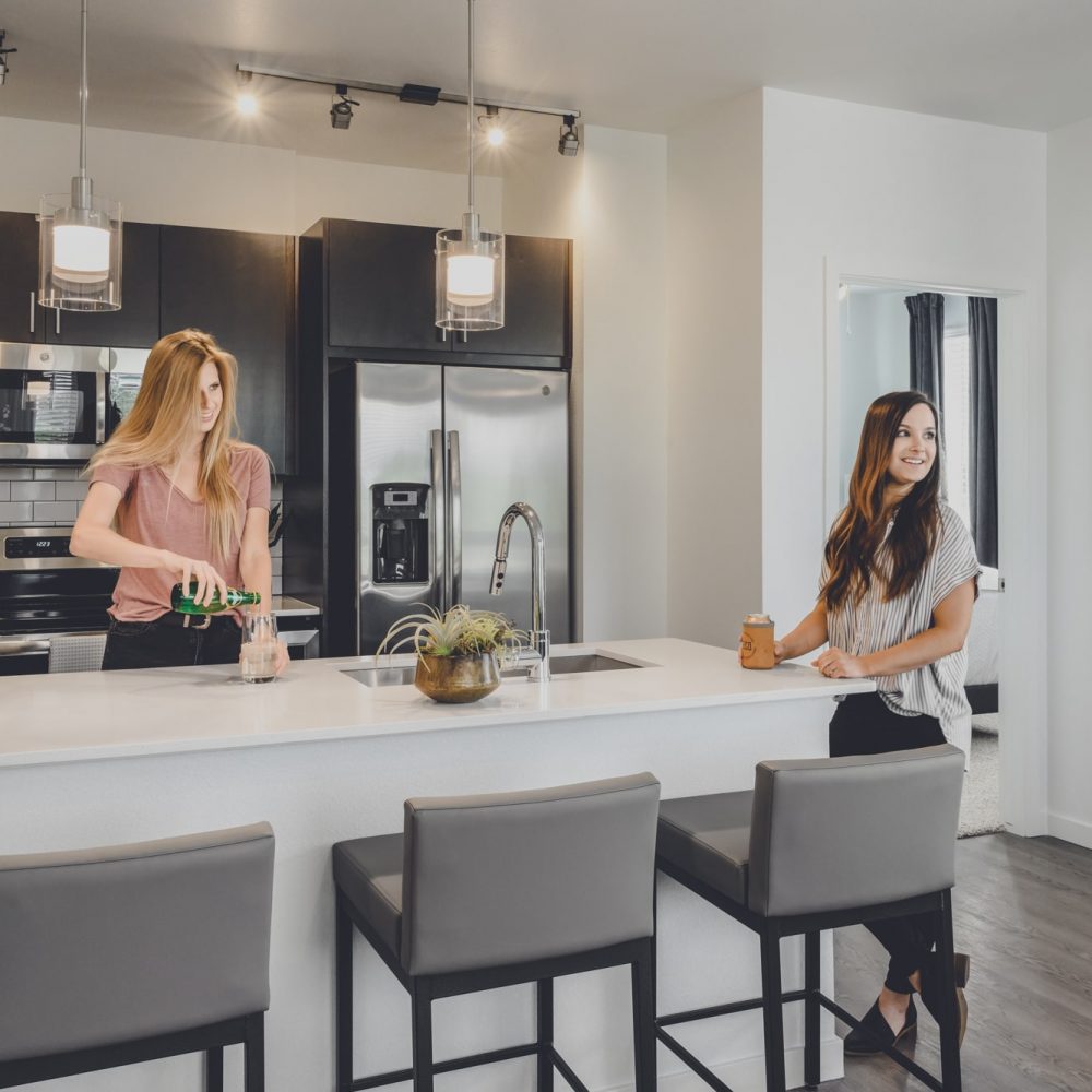 Luxury Apartments in Denver - DECO Apartments Kitchen With Stainless Steel Appliances and Modern Finishes