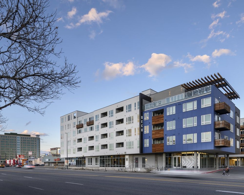 Pet-Friendly Apartments in Denver CO - Deco Exterior in a Welcoming Community Surrounded by the Best Nightlife, Dining, and More